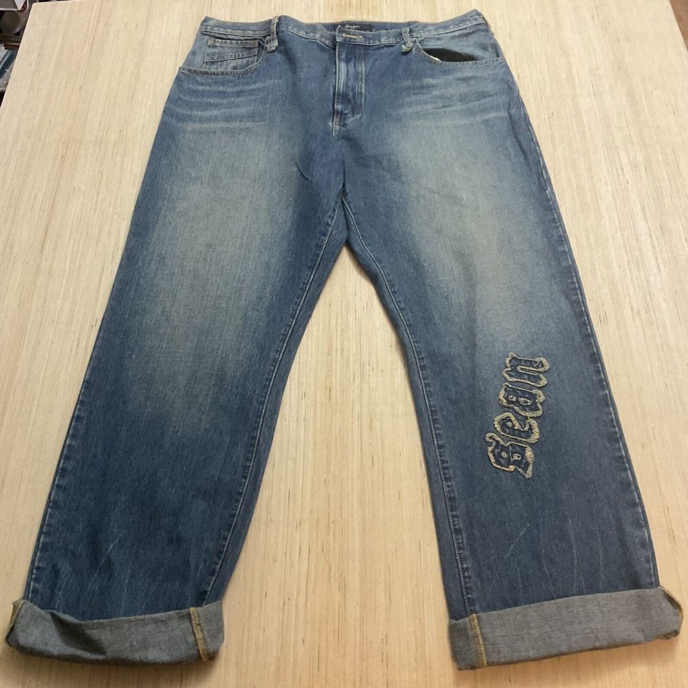 Vintage Sean John Jeans Mens 40 Blue Baggy Hip Hop Cuff Denim Brand New 90’s Y2k